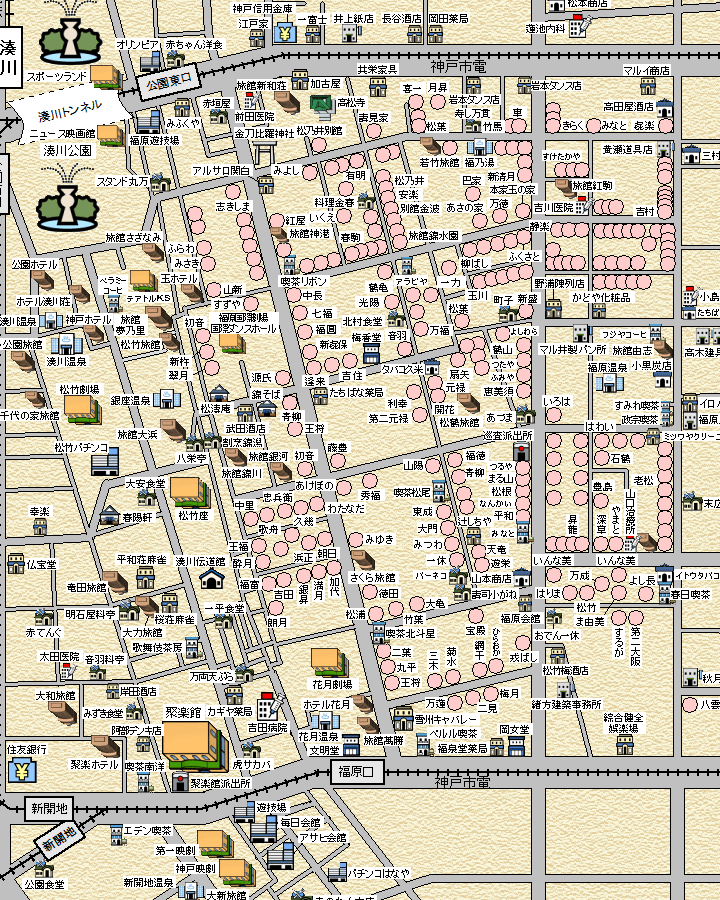 1956年の福原トルコ風呂MAP