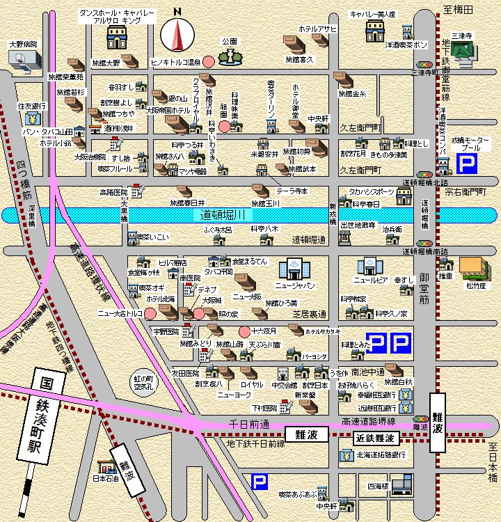 1975年の大阪ミナミトルコ風呂MAP